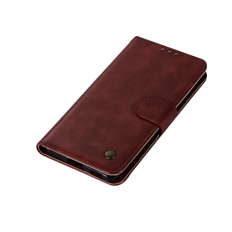 Premium Vintage Leather Wallet Case Cover for Nokia 6 - Wine Red-7