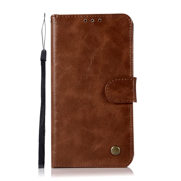 Premium Vintage Leather Wallet Case Phone Shell for Nokia 6 - Coffee-2