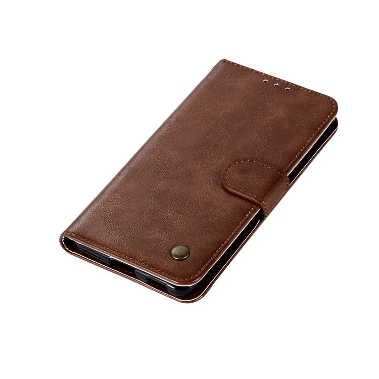Premium Vintage Leather Wallet Case Phone Shell for Nokia 6 - Coffee-7