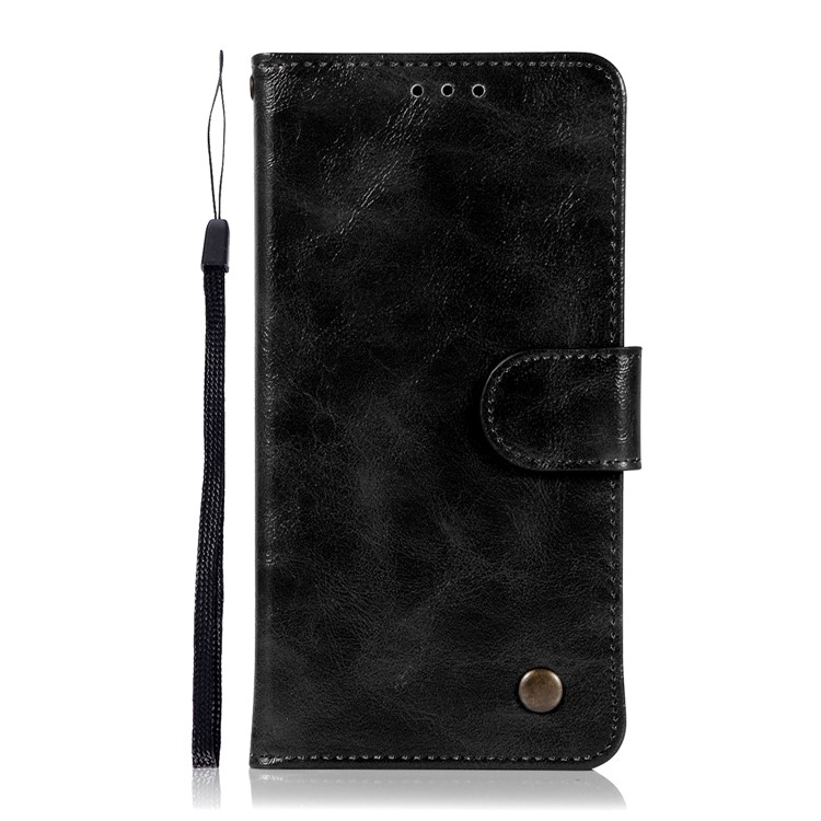 Premium Vintage Leather Wallet Case for Nokia 8 - Black-2