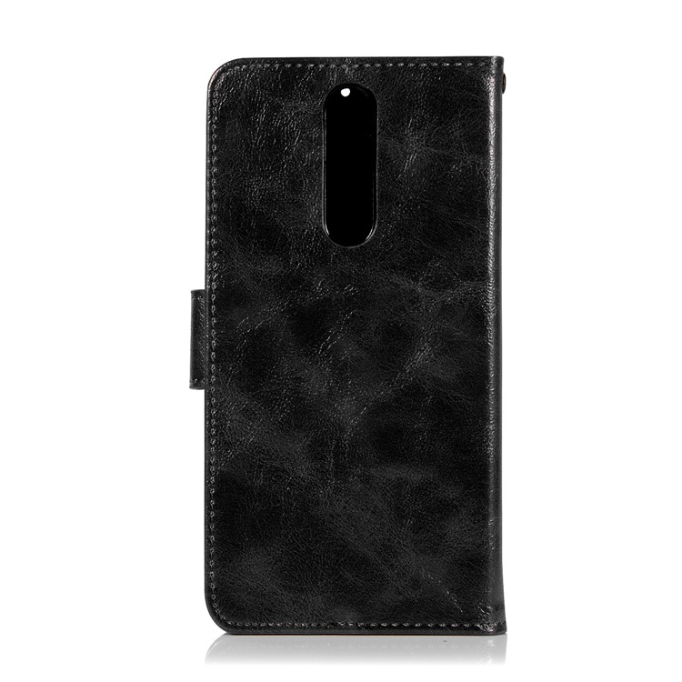 Premium Vintage Leather Wallet Case for Nokia 8 - Black-3