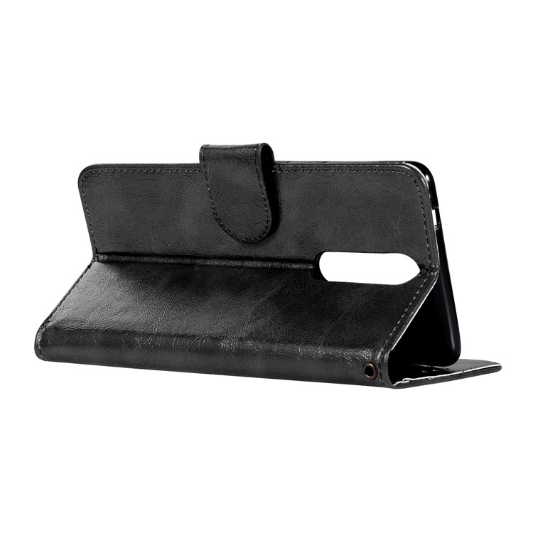 Premium Vintage Leather Wallet Case for Nokia 8 - Black-6