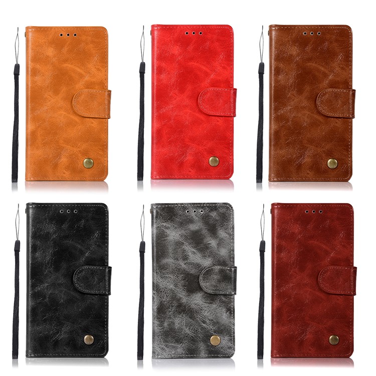 Premium Vintage Leather Wallet Case for Nokia 8 - Black-8