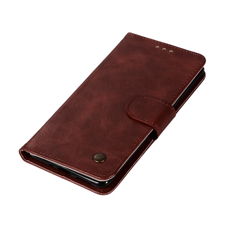 Premium Vintage Leather Wallet Cover with Stand for Nokia 8 - Wine Red-7