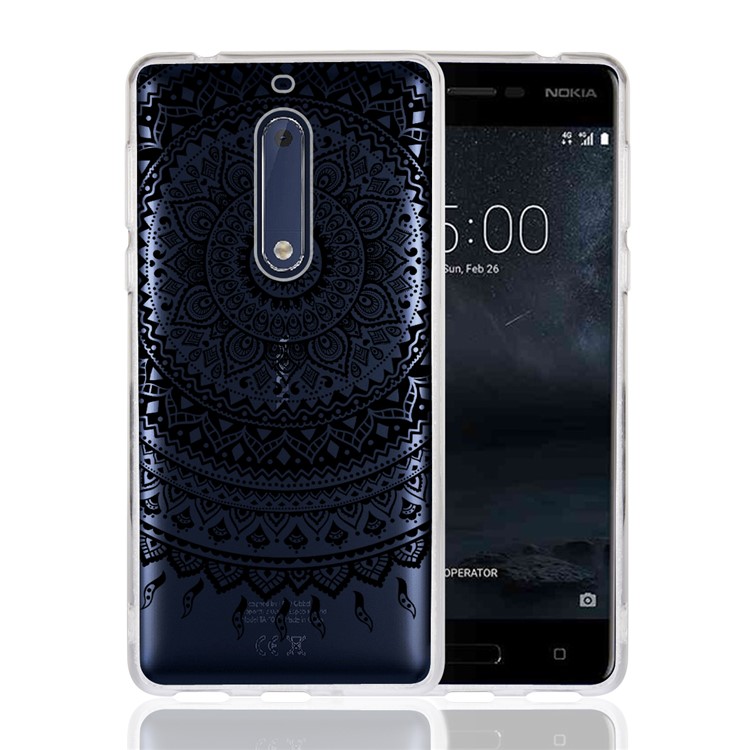 Mandala Flower TPU + PC Combo Back Case for Nokia 5 - Black-1