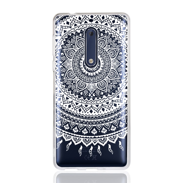 Mandala Flower TPU + PC Hybrid Back Case for Nokia 5 - White-2
