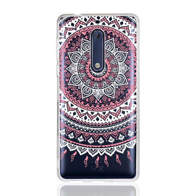 Mandala Flower TPU + PC Combo Back Cover for Nokia 5 - Pink-2