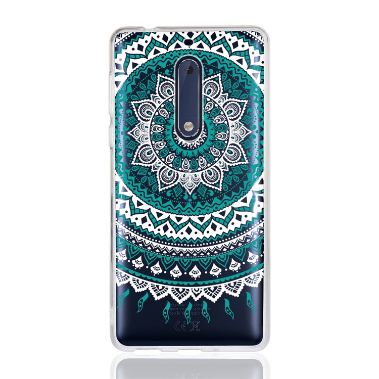 Mandala Flower TPU + PC Combo Back Shell for Nokia 5 - Green-2