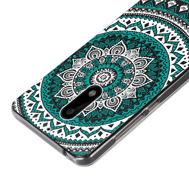 Mandala Pattern PC Back + TPU Edge Phone Cover Accessory for Nokia 6 - Cyan-4