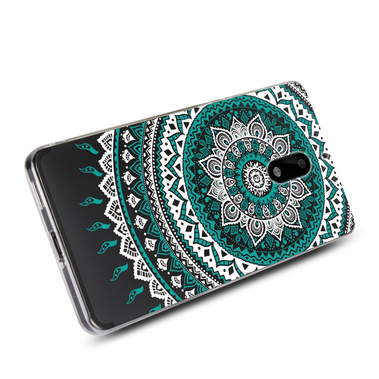 Mandala Pattern PC Back + TPU Edge Phone Cover Accessory for Nokia 6 - Cyan-5