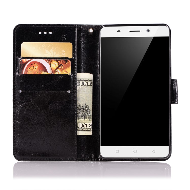 Premium Vintage PU Leather Wallet Stand Phone Case for Nokia 9 / 8 Sirocco with Strap - Black-4