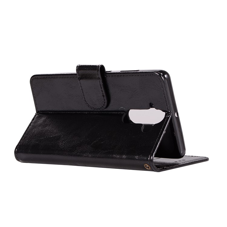 Premium Vintage PU Leather Wallet Stand Phone Case for Nokia 9 / 8 Sirocco with Strap - Black-6