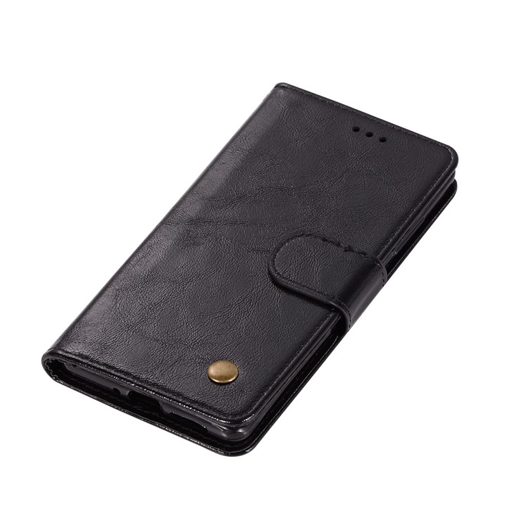 Premium Vintage PU Leather Wallet Stand Phone Case for Nokia 9 / 8 Sirocco with Strap - Black-7
