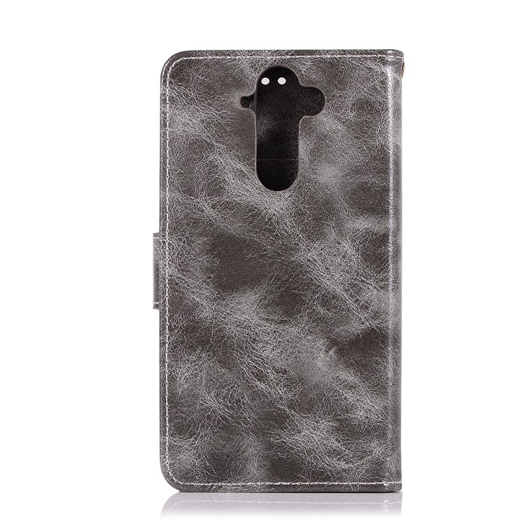 Premium Vintage PU Leather Wallet Stand Phone Cover for Nokia 9 / 8 Sirocco with Strap - Grey-3
