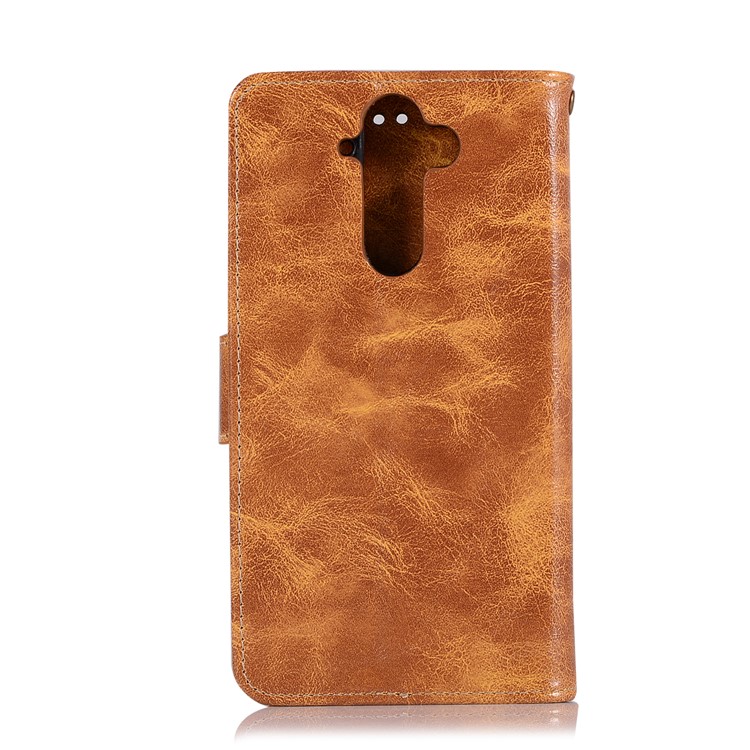 Premium Vintage PU Leather Wallet Stand Mobile Case for Nokia 8 Sirocco with Strap - Brown-3