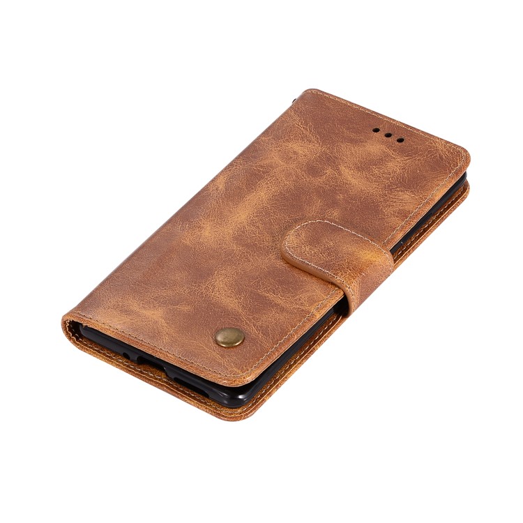 Premium Vintage PU Leather Wallet Stand Mobile Case for Nokia 8 Sirocco with Strap - Brown-7