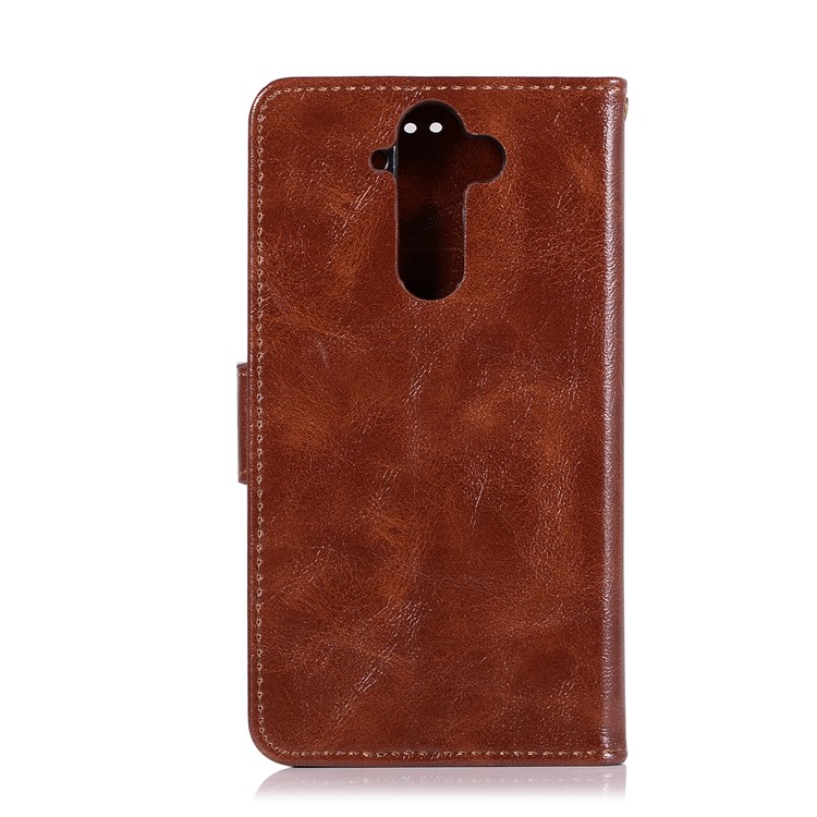 Premium Vintage PU Leather Wallet Stand Mobile Cover for Nokia 9 / 8 Sirocco with Strap - Wine Red-3