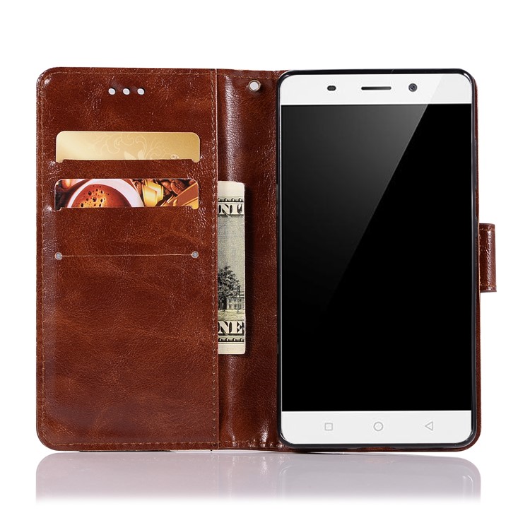 Premium Vintage PU Leather Wallet Stand Mobile Cover for Nokia 9 / 8 Sirocco with Strap - Wine Red-4