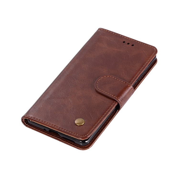 Premium Vintage PU Leather Wallet Stand Mobile Cover for Nokia 9 / 8 Sirocco with Strap - Wine Red-7