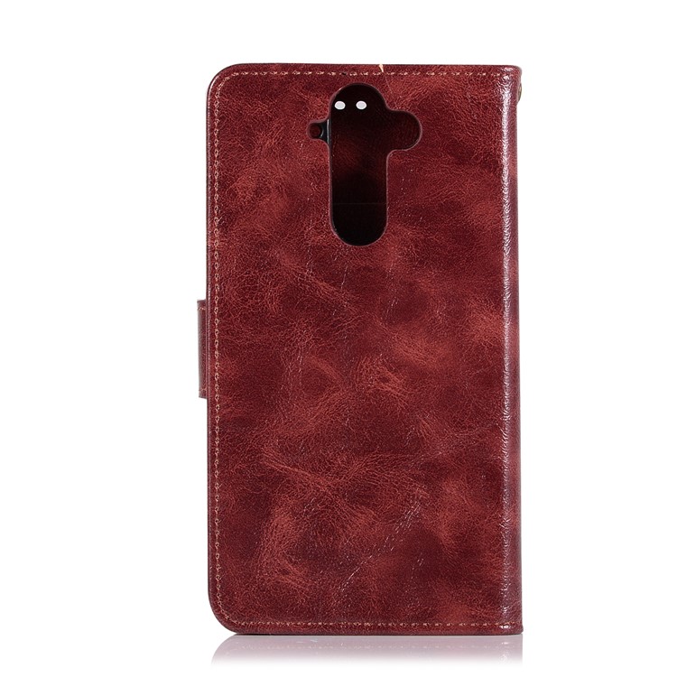 Premium Vintage PU Leather Wallet Stand Phone Casing for Nokia 9 / 8 Sirocco with Strap - Coffee-3