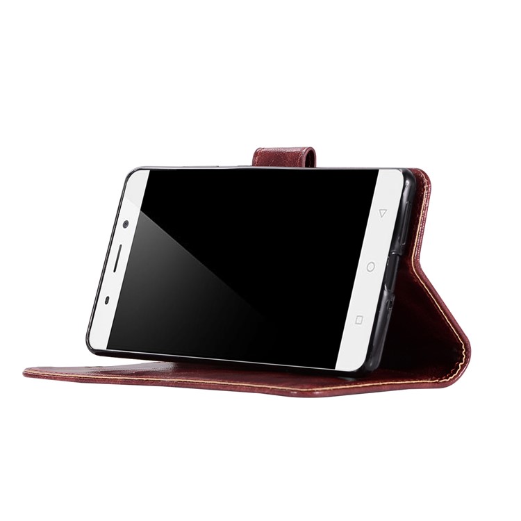 Premium Vintage PU Leather Wallet Stand Phone Casing for Nokia 9 / 8 Sirocco with Strap - Coffee-5