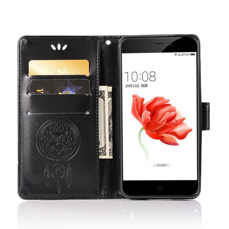 Imprint Owl Dream Catcher Pattern PU Leather Wallet Case for Nokia 2 - Black-4