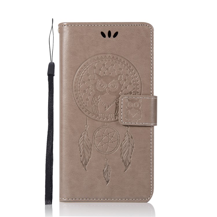 Imprint Owl Dream Catcher Pattern PU Leather Wallet Cover for Nokia 2 - Grey-2