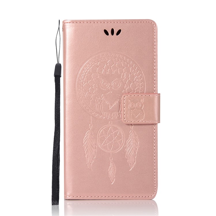 Imprint Owl Dream Catcher Pattern PU Leather Wallet Shell for Nokia 2 - Rose Gold-2