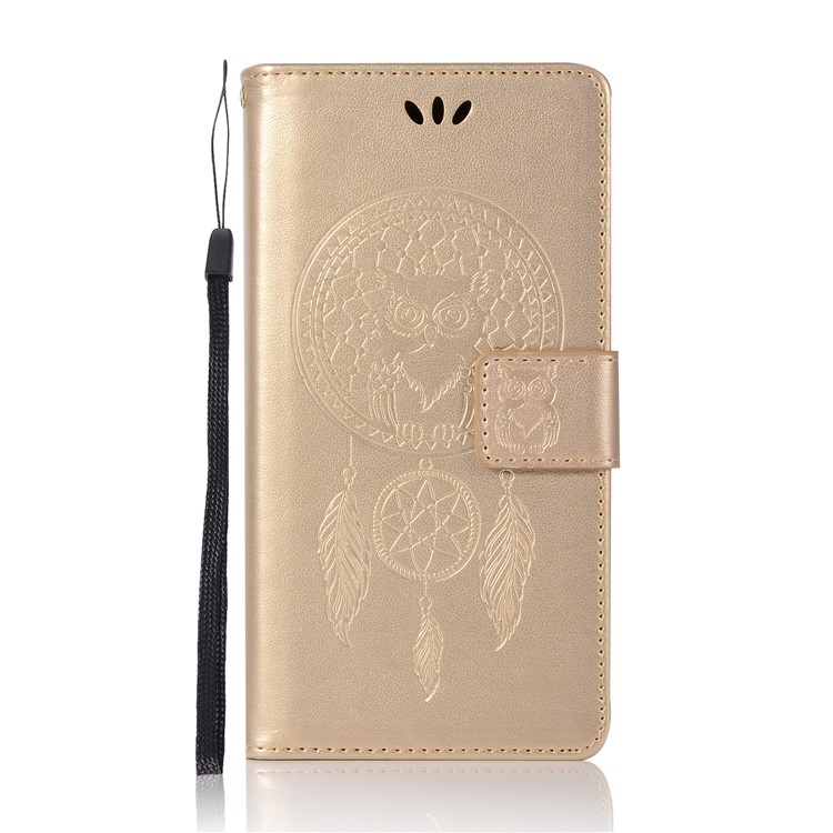Imprint Owl Dream Catcher Pattern PU Leather Wallet Stand Case for Nokia 2 - Gold-2