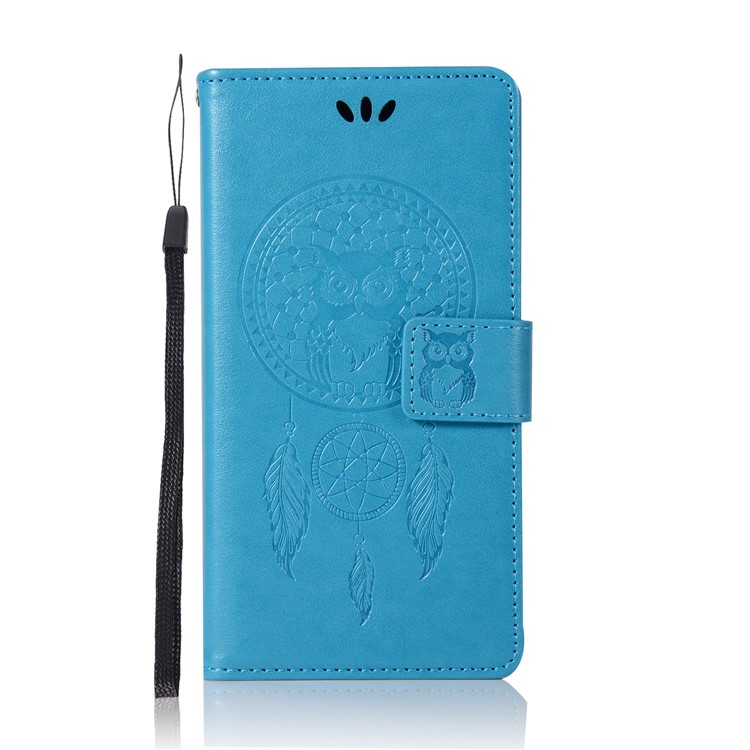 Imprint Owl Dream Catcher Pattern PU Leather Wallet Phone Shell with Stand for Nokia 2 - Blue-2