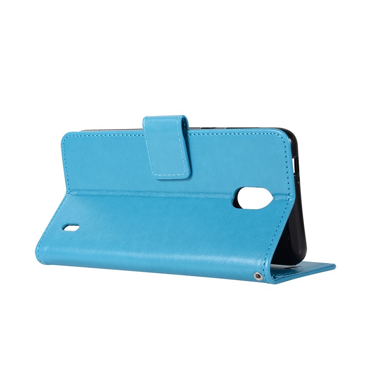 Imprint Owl Dream Catcher Pattern PU Leather Wallet Phone Shell with Stand for Nokia 2 - Blue-6