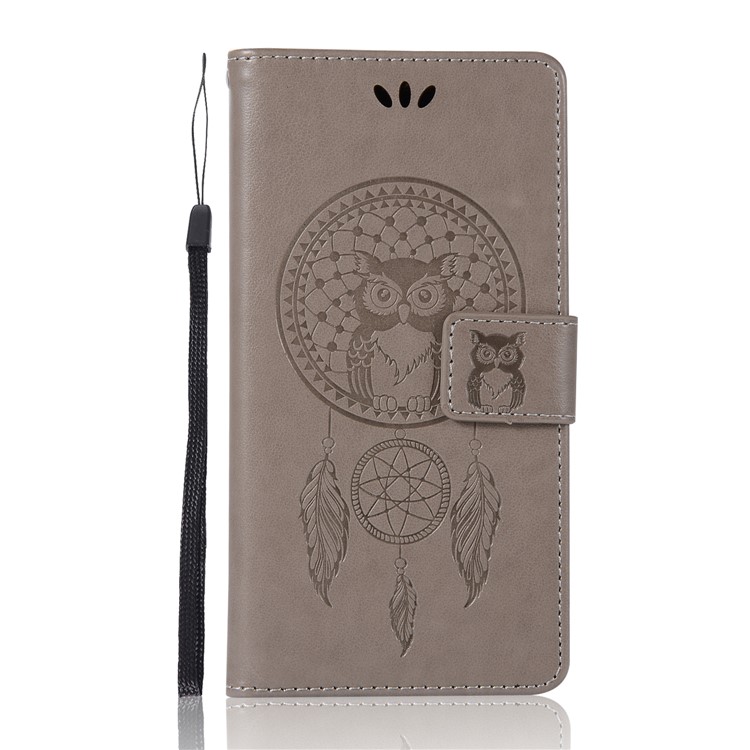 Imprint Owl Dream Catcher Pattern PU Leather Flip Stand Cell Phone Case for Nokia 3 - Grey-2