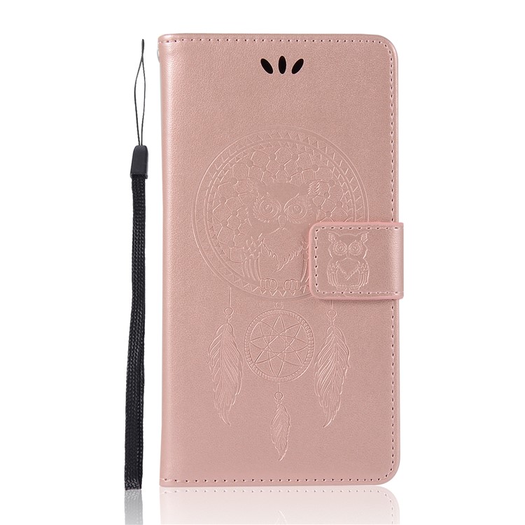 Imprint Owl Dream Catcher Pattern PU Leather Stand Wallet Phone Case for Nokia 3 - Rose Gold-2