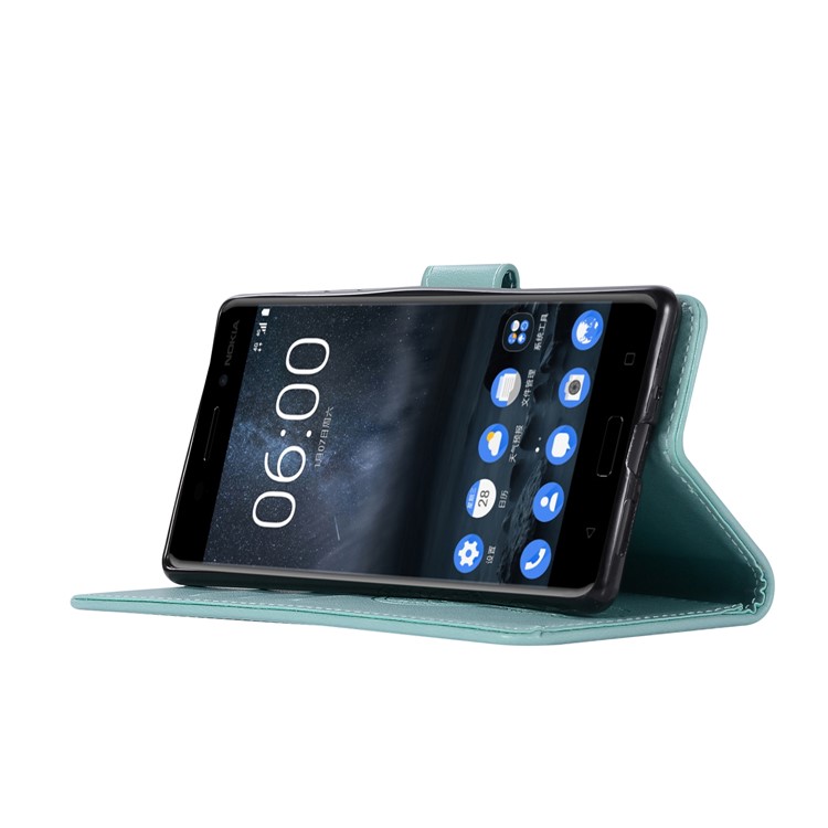 Imprint Owl Dream Catcher Pattern PU Leather Protection Cell Phone Cover for Nokia 3 - Cyan-5