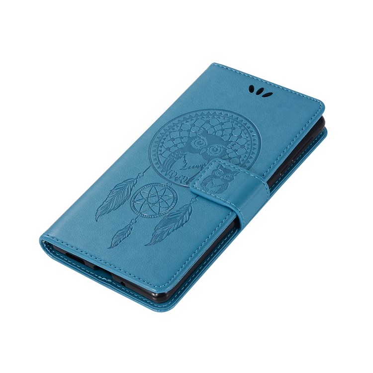 Imprint Owl Dream Catcher Pattern Card Holder Leather Wallet Mobile Phone Shell for Nokia 3 - Blue-7