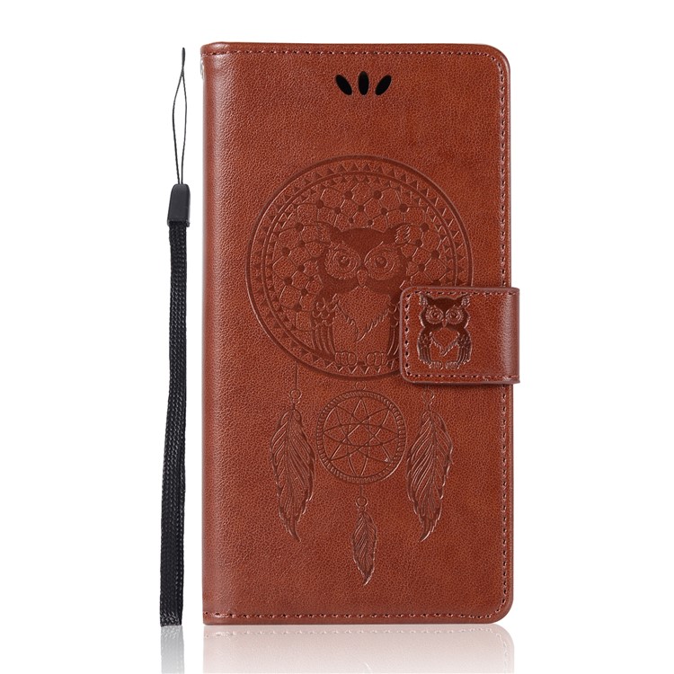 Imprint Owl Dream Catcher Pattern PU Leather Cover with Stand for Nokia 3 - Brown-2
