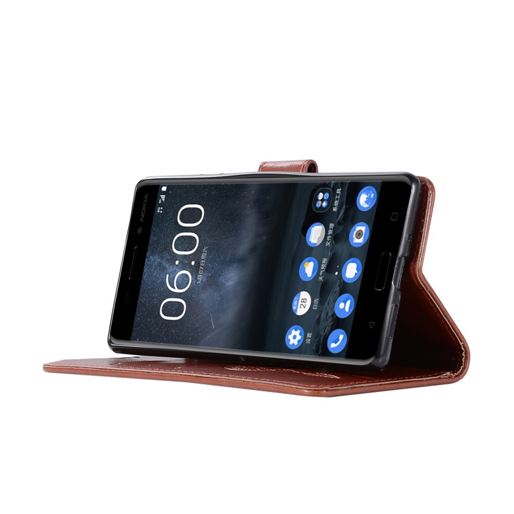 Imprint Owl Dream Catcher Pattern PU Leather Cover with Stand for Nokia 3 - Brown-5