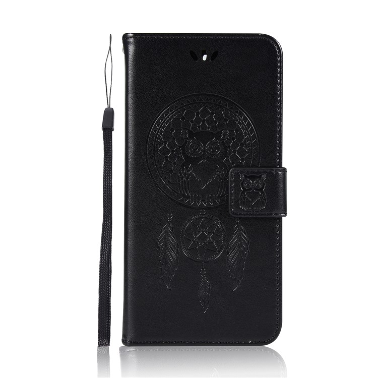 For Nokia 5 Imprint Owl Dream Catcher Pattern PU Leather Protection Wallet Case - Black-2