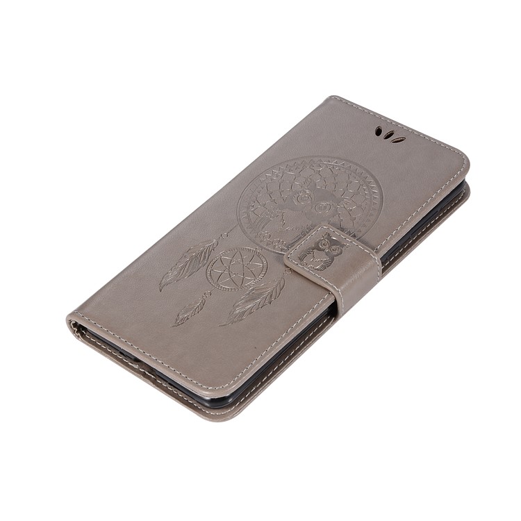 For Nokia 5 Imprint Owl Dream Catcher Pattern PU Leather Protection Wallet Cover - Grey-7