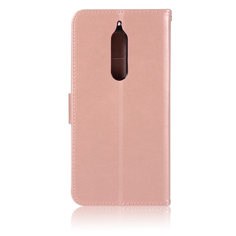 For Nokia 5 Imprint Owl Dream Catcher Pattern PU Leather Protection Wallet Shell - Rose Gold-3