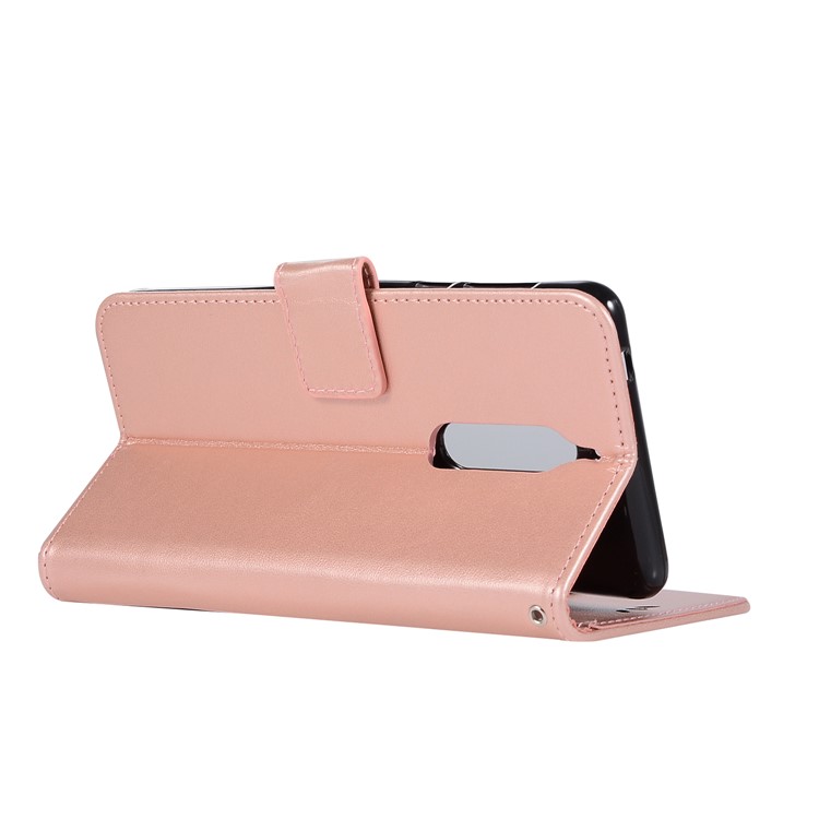 For Nokia 5 Imprint Owl Dream Catcher Pattern PU Leather Protection Wallet Shell - Rose Gold-6