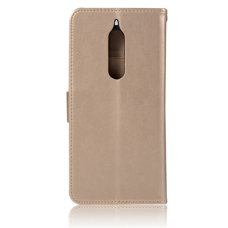 For Nokia 5 Imprint Owl Dream Catcher Pattern PU Leather Flip Stand Wallet Phone Case - Gold-3