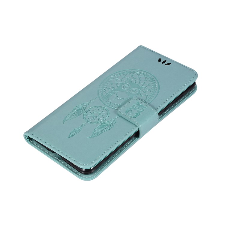 For Nokia 5 Imprint Owl Dream Catcher Pattern PU Leather Wallet Cover Shell with Stand - Cyan-7