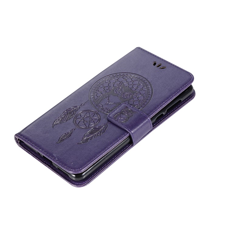 For Nokia 5 Imprint Owl Dream Catcher Pattern PU Leather Phone Case Accessory with Card Holder - Purple-7