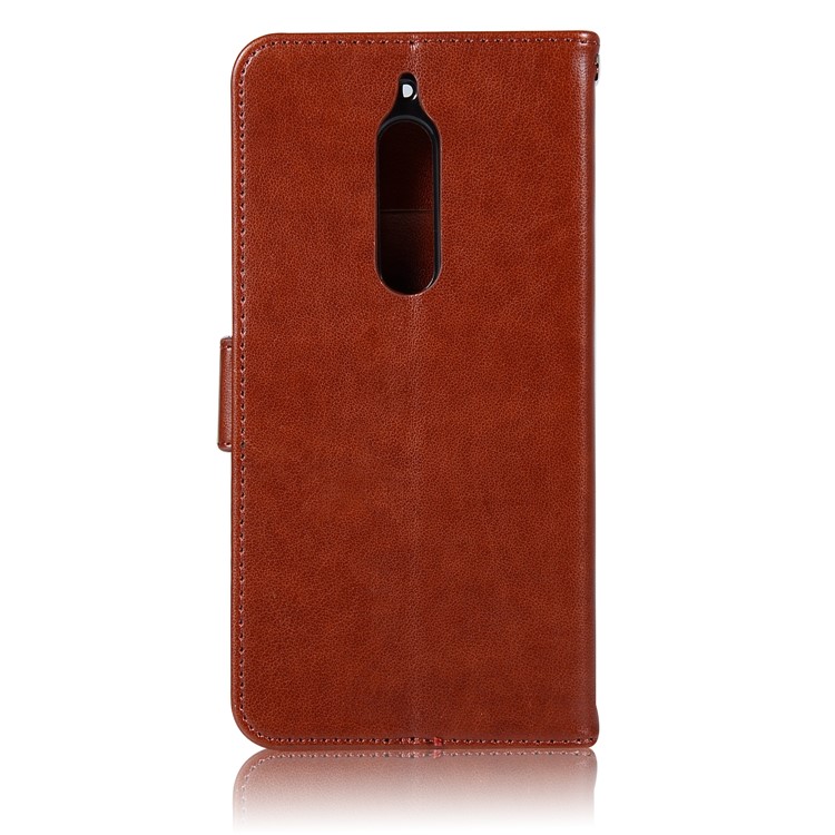 For Nokia 5 Imprint Owl Dream Catcher Pattern PU Leather Protective Card Slots Phone Casing - Brown-3