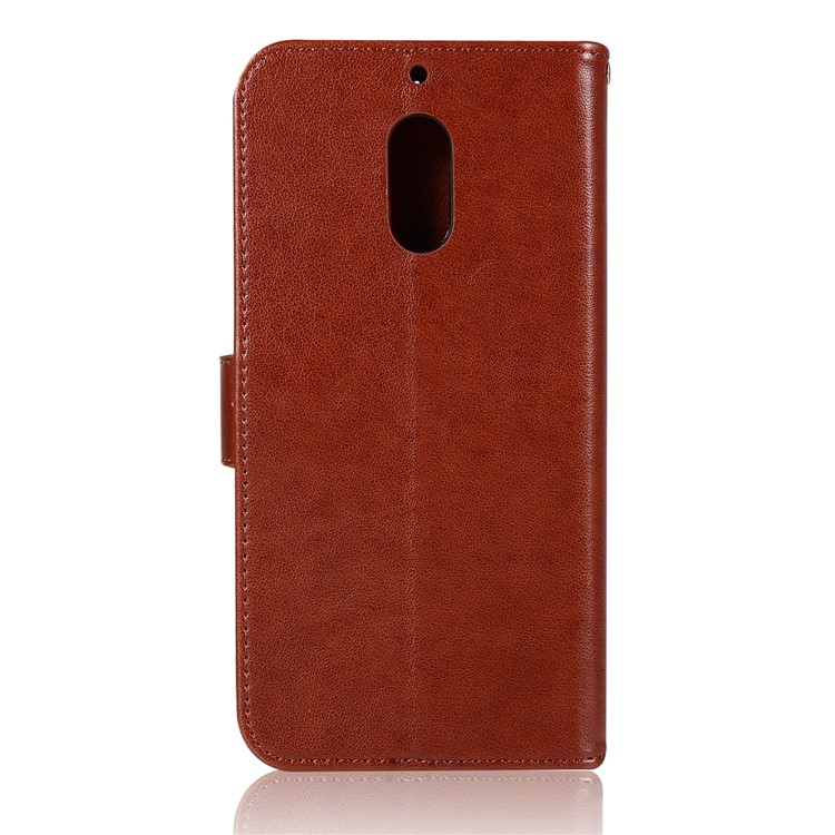 For Nokia 6 Imprint Owl Dream Catcher Pattern PU Leather Protective Cover Case - Brown-3