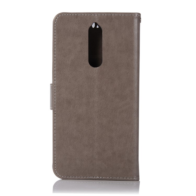 Imprint Owl Dream Catcher Pattern PU Leather Wallet Flip Stand Cover for Nokia 8 - Grey-3