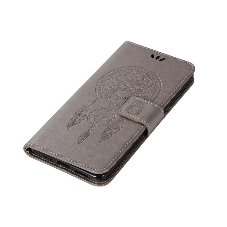 Imprint Owl Dream Catcher Pattern PU Leather Wallet Flip Stand Cover for Nokia 8 - Grey-7