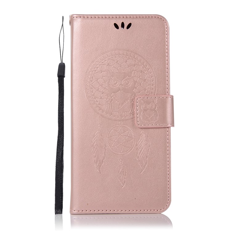 Imprint Owl Dream Catcher Pattern PU Leather Wallet Magnetic Phone Case for Nokia 8 - Rose Gold-2