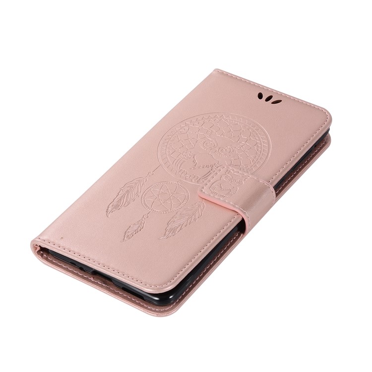 Imprint Owl Dream Catcher Pattern PU Leather Wallet Magnetic Phone Case for Nokia 8 - Rose Gold-7